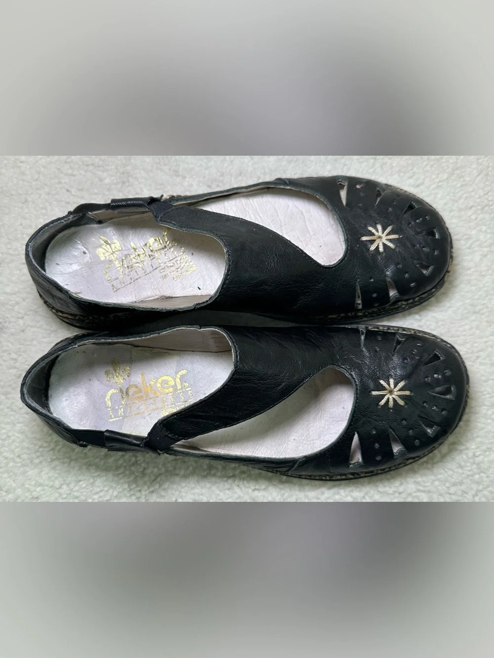 Mary Jane Jane’s Black Leather Goth Cute Babydoll Lolita Cottagecore Flats 7.5